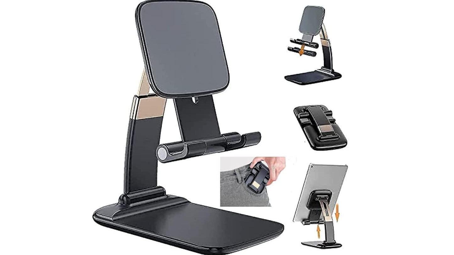 Adjustable & Foldable Mobile Stand, Metal Stand Holder For Mobile Phone And Tablet (Up To 10 Inch)