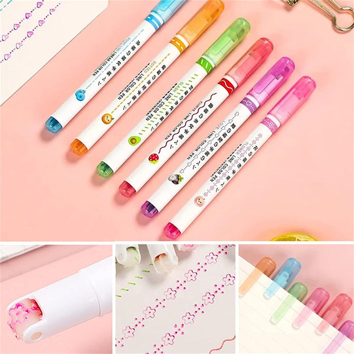 Linear Color Pens (Pack of 6)