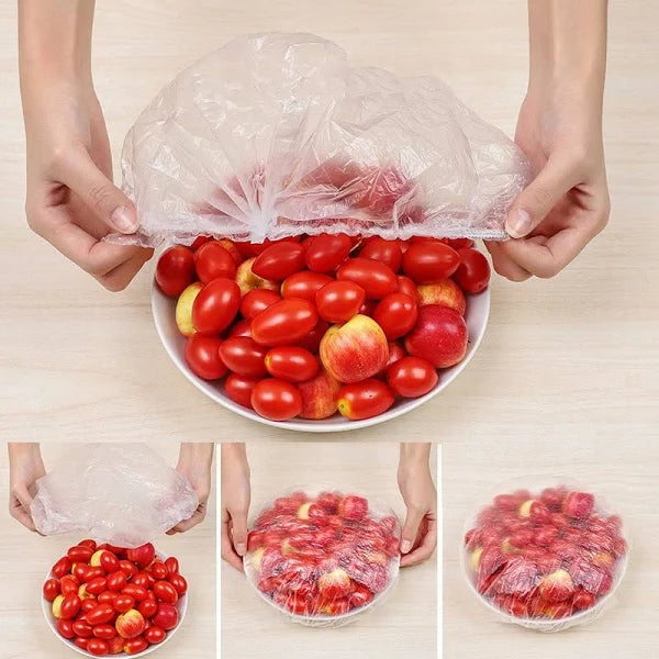 Bags Pro - Reusable Elastic Food Storage Plastic Covers (Pack of 100)
